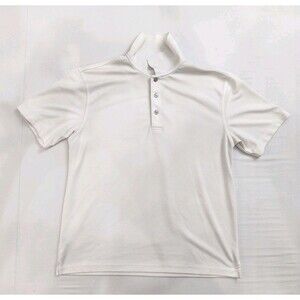 Pro Tour Cool Play Men's Large White Collared Polo Shirt Performance Fabric